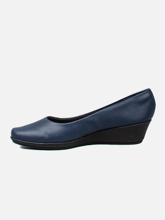 Piccadilly Anatomic Synthetic Leather Navy Blue Low Heels