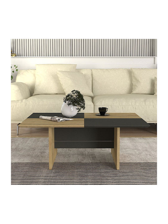 Masa Centrală Rectangulară Venita Din Lemn Sapphire Oak - Gri Închis L90xL60xÎ33.8cm