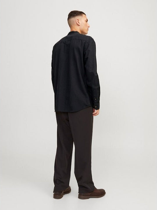 Long-sleeved Linen Shirt Black