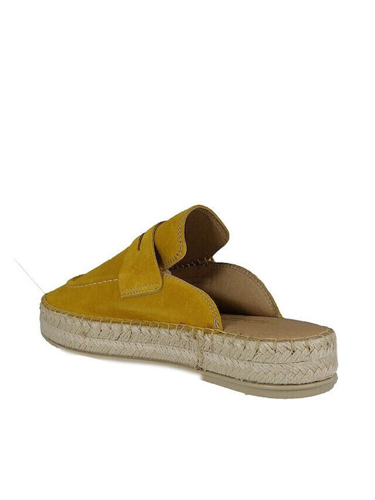 Fără toc Suede Mule în Culoare Galben