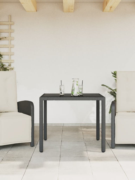 vidaXL Garden & Outdoor Furniture Sets Living Room Set 3 Pieces Black with Pillows