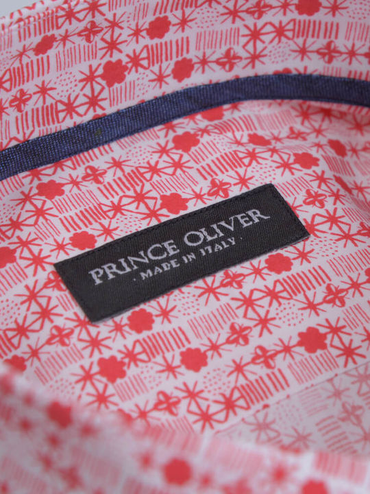 Prince Oliver Men's Shirt Long-sleeved Cotton Red