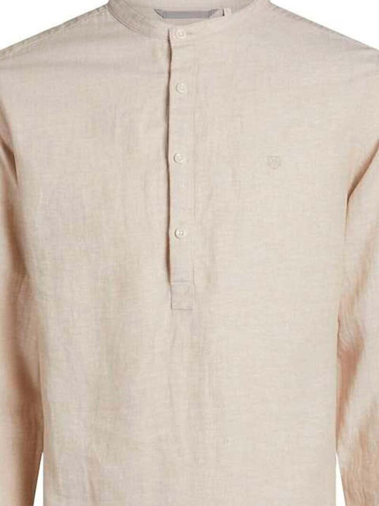 Jack & Jones Men's Shirt Long Sleeve Beige