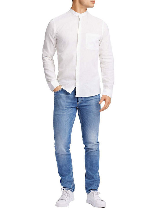 Long-sleeved Linen Shirt White