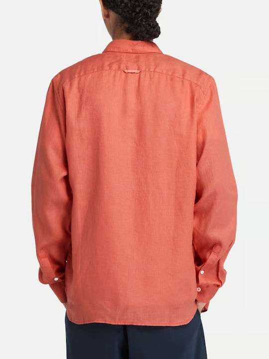 Timberland Men S Timberland Mill Brook Linen Shirt Burnt Sienna