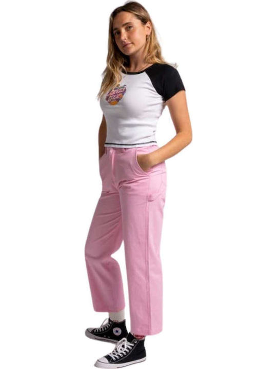 Damen Stoff Hose Rosa