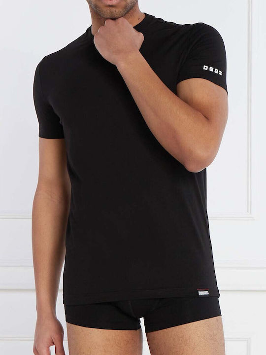 Tricou de Corp pentru Bărbați Mâneca Scurtă în Culoare Negru