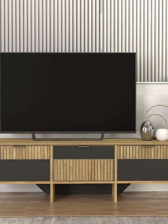 Stand TV Venita Sapphire Stejar Antracit L150xA35xÎ45.3cm