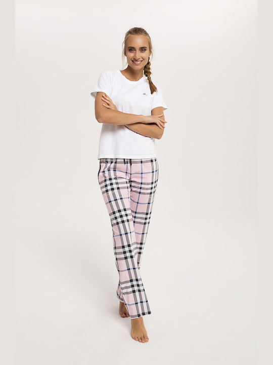 Italian Fashion Summer Cotton Women's Pyjama Pants Rose