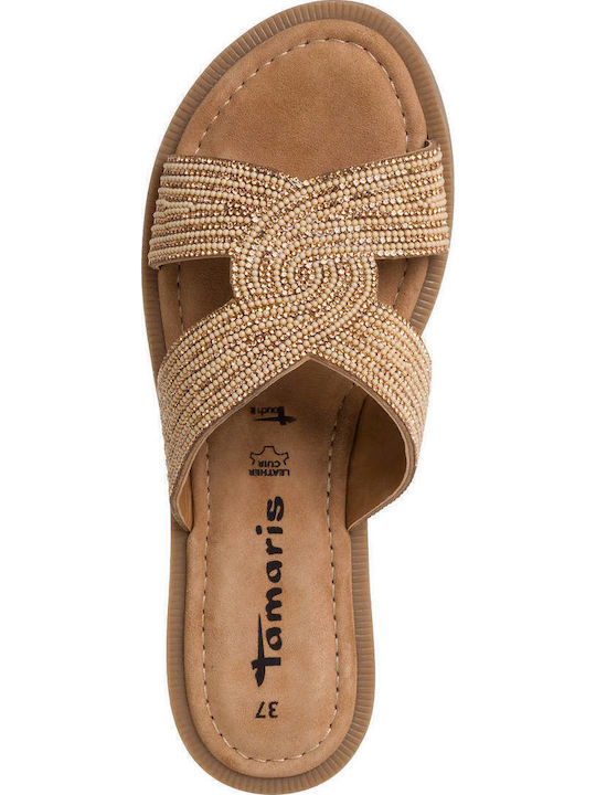 Leather Women's Flat Sandals Rose Gold