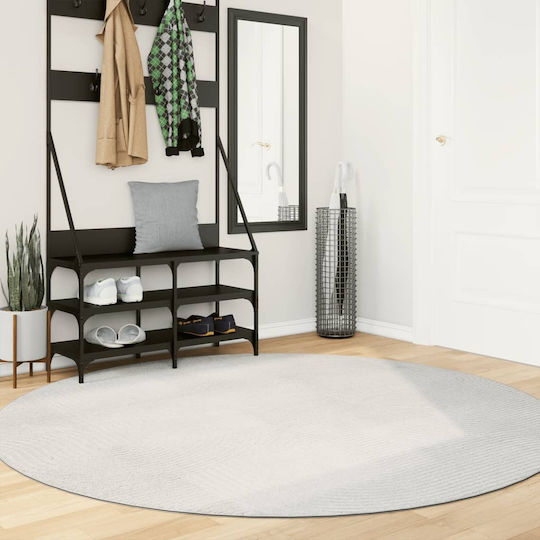 vidaXL Αντιολισθητικό Χαλί Στρογγυλό Κρεμ Φ200cm