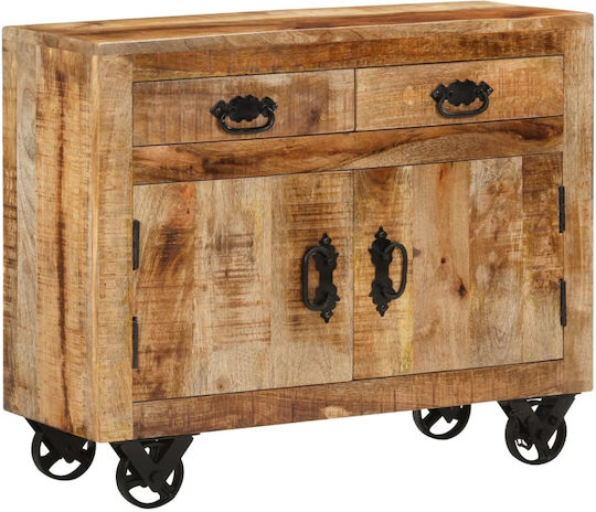 Μπουφές από Μασίφ Ξύλο με Συρτάρια Καφέ 80x30x65cm