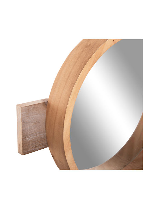Καθρεπτης Τοιχου Στρογγυλος Fb94222 Fir Wood&mdf-black Metal 80x6,5x30,5υεκ.