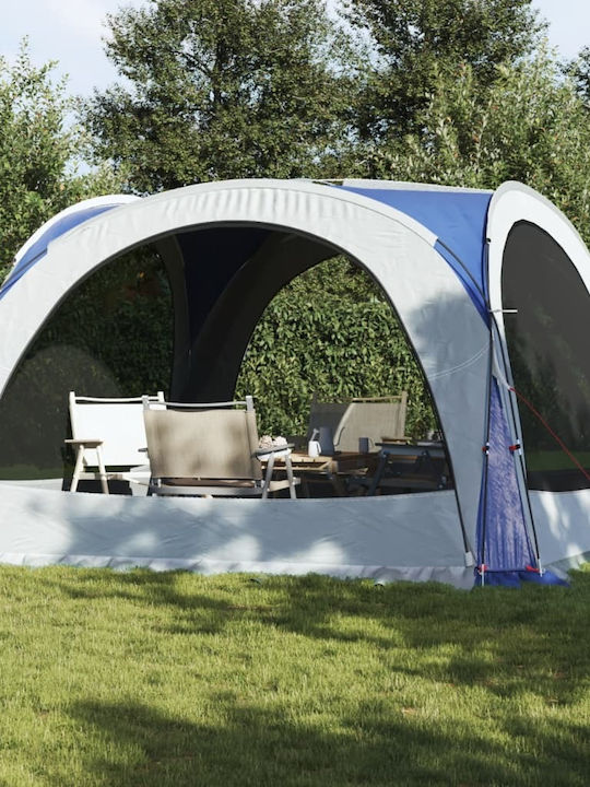 vidaXL Πτυσσόμενο Κιόσκι Κήπου Μπλε 3.6x3.6m