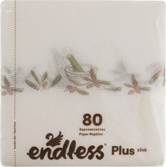 Endless Plus Olive 80 Napkins White