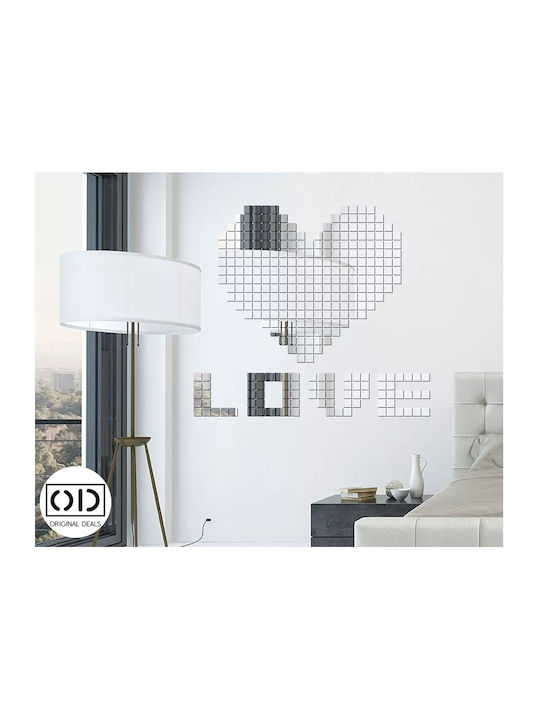 Adhesive Acrylic Mirrors For Interior Decor And Design, Set Of 100 Pieces In Square Shape, Size 4 X 4 Cm, Pvc, Original Deals