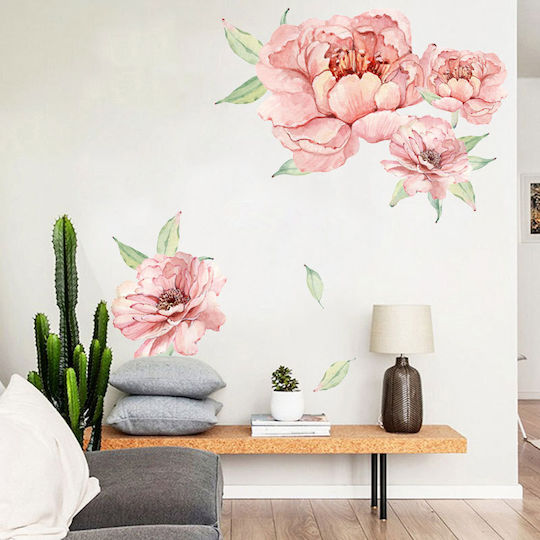 Autocolant decorativ de perete cu flori japoneze, multicolor, Original Deals®
