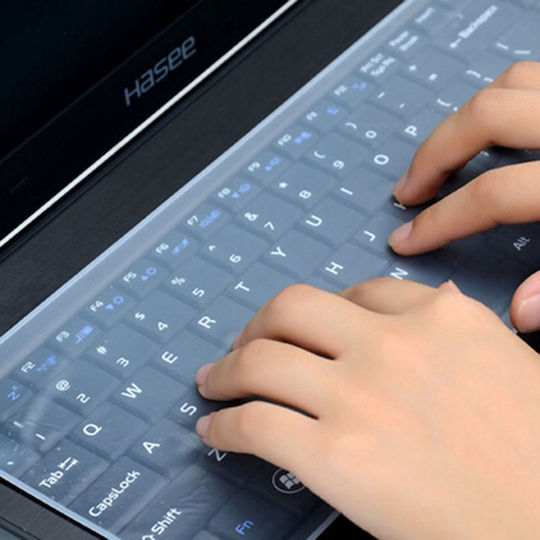 Tastatură autocolant Film de protecție pentru tastatură de laptop, silicon transparent, reutilizabil, dimensiune universală, 13,3 x 37 cm