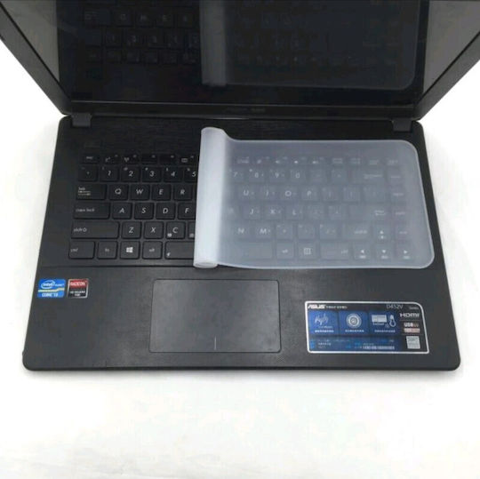 Tastatură autocolant Film de protecție pentru tastatură de laptop, silicon transparent, reutilizabil, dimensiune universală, 13,3 x 37 cm