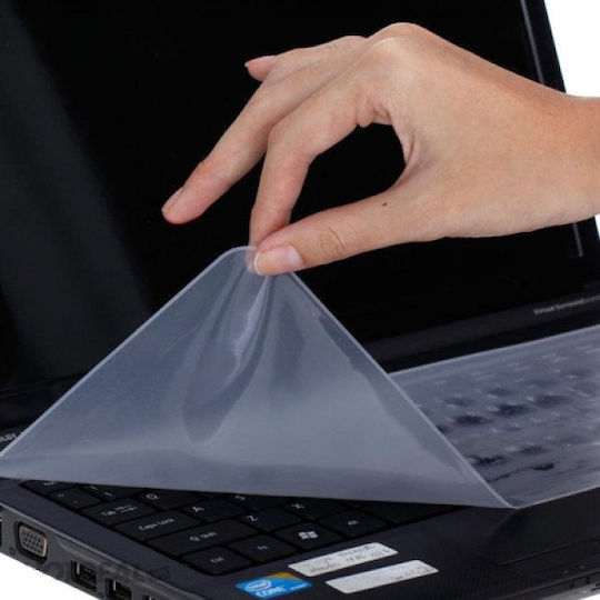 Tastatură autocolant Film de protecție pentru tastatură de laptop, silicon transparent, reutilizabil, dimensiune universală, 13,3 x 37 cm