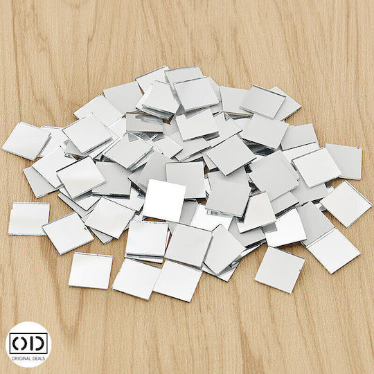 Selbstklebende Acrylspiegel für Innendekoration und Design, Satz von 100 Stück in quadratischer Form, Größe 4 X 4 Cm, Pvc, Original Deals