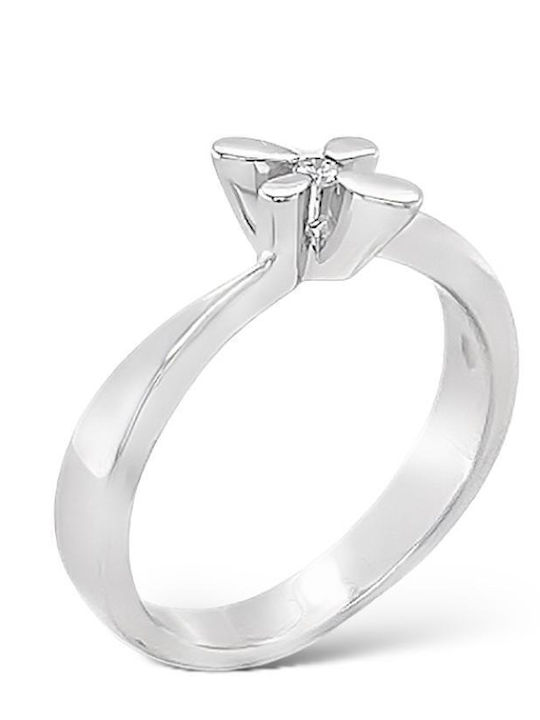 Xryseio Единичен камък от Бяло злато 18K с Диамант