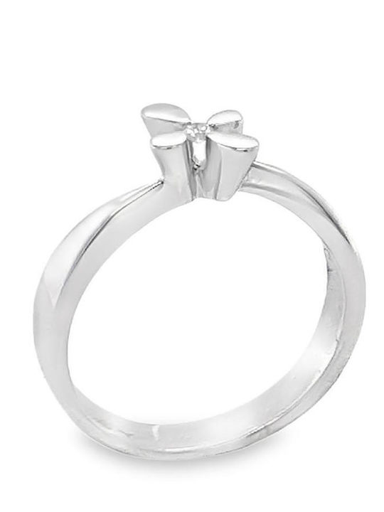Xryseio Единичен камък от Бяло злато 18K с Диамант