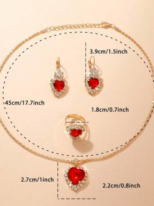 Woman's Fashion Set cu Colier , Cercei & Inel