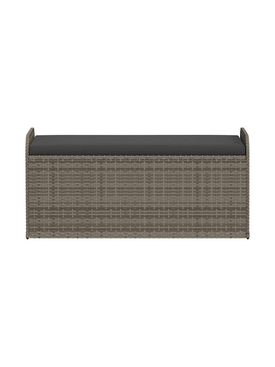 Bench Outdoor Rattan with Chest and Pillows 115x51x52cm