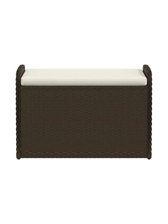 Bench Outdoor Rattan with Chest and Pillows 80x51x52cm