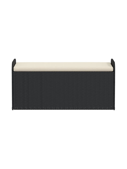 Bench Outdoor Rattan with Chest and Pillows 115x51x52cm