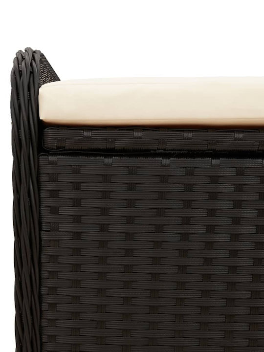 Bench Outdoor Rattan with Chest and Pillows 115x51x52cm