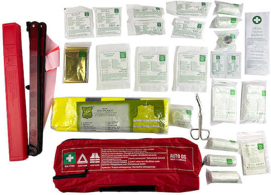 Auto Gs Car Safety KTEO Set with Pharmacy Kit Fire Extinguisher Warning Triangle Reflective Vest and Gloves