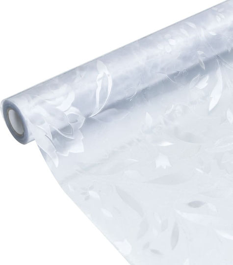 vidaXL Sticker Display Decorative Sandblasting 90cm x 5m Transparent Floral Design 155849 1pcs
