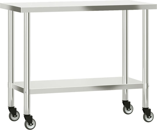 vidaXL The translation of the Liquid template into German while preserving the initial syntax and HTML tags is as follows: Edelstahl-Werkbank B110xT55xH120cm