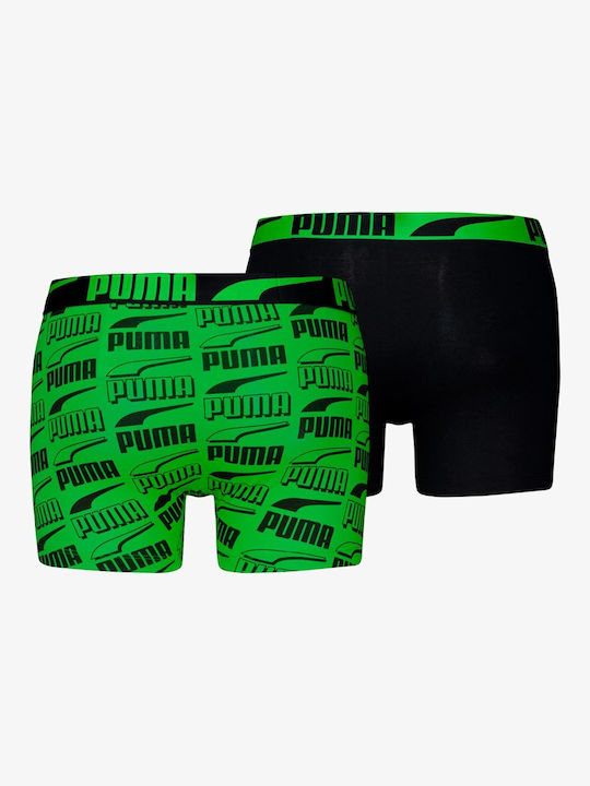 Puma Men's Boxers Green/Black with Patterns 2Pack