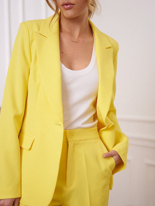 Cuca Women's Waisted Blazer Yellow