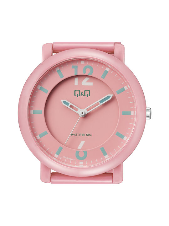 Q&Q Watch with Pink Rubber Strap