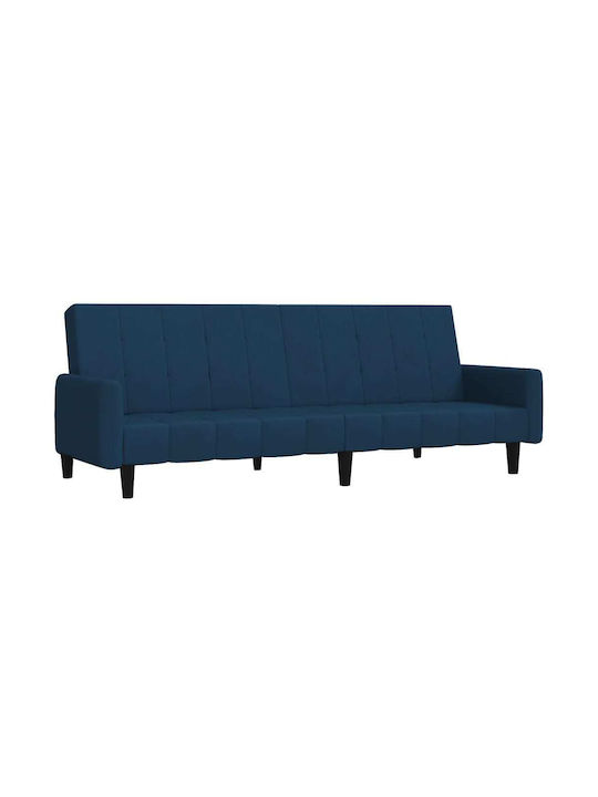 Two-Seater Couch Bed Velvet Blue 220x100x69 cm