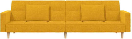 Doppelsitzer Sofa Bett Gelb mit Dekokissen 220x100x69cm