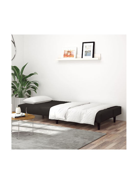 Dreisitzer Sofa Bett Samt Schwarzes 200x100x69cm