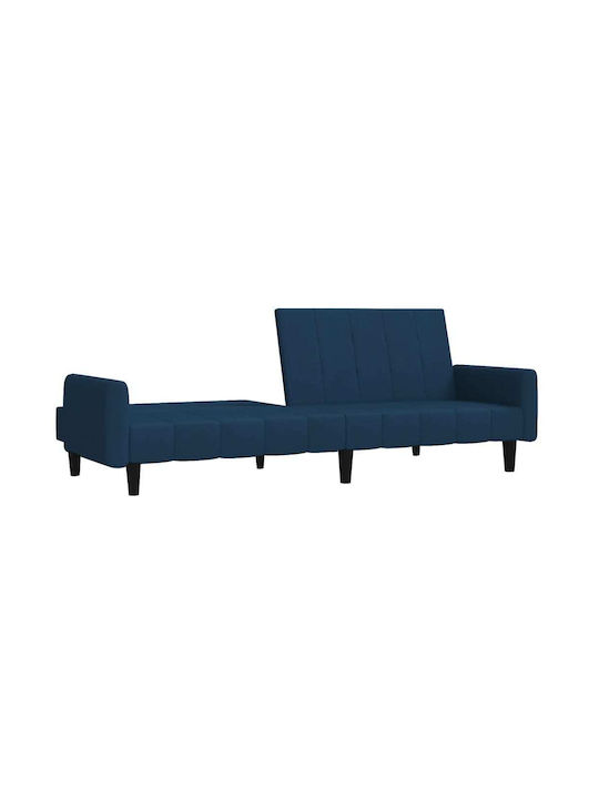 Two-Seater Couch Bed Velvet Blue 220x100x69 cm