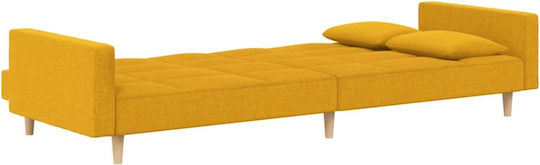 Doppelsitzer Sofa Bett Gelb mit Dekokissen 220x100x69cm