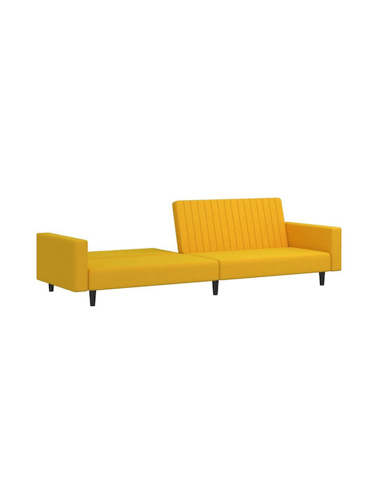 vidaXL Doppelsitzer Sofa Bett Samt Gelb 220x100x69cm