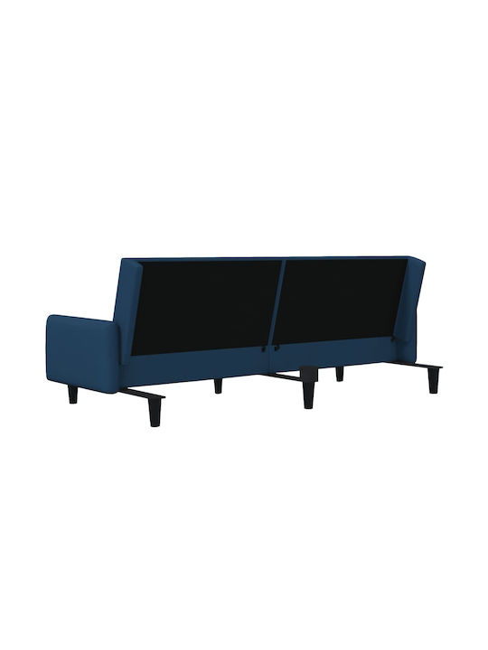 Two-Seater Couch Bed Velvet Blue 220x100x69 cm