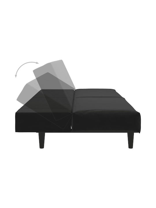 Dreisitzer Sofa Bett Samt Schwarzes 200x100x69cm