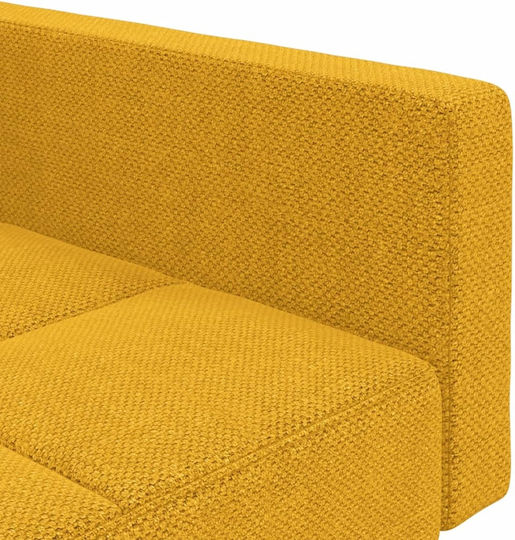 Doppelsitzer Sofa Bett Gelb mit Dekokissen 220x100x69cm