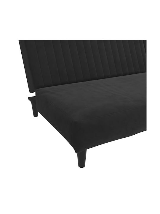 Dreisitzer Sofa Bett Samt Schwarzes 200x100x69cm