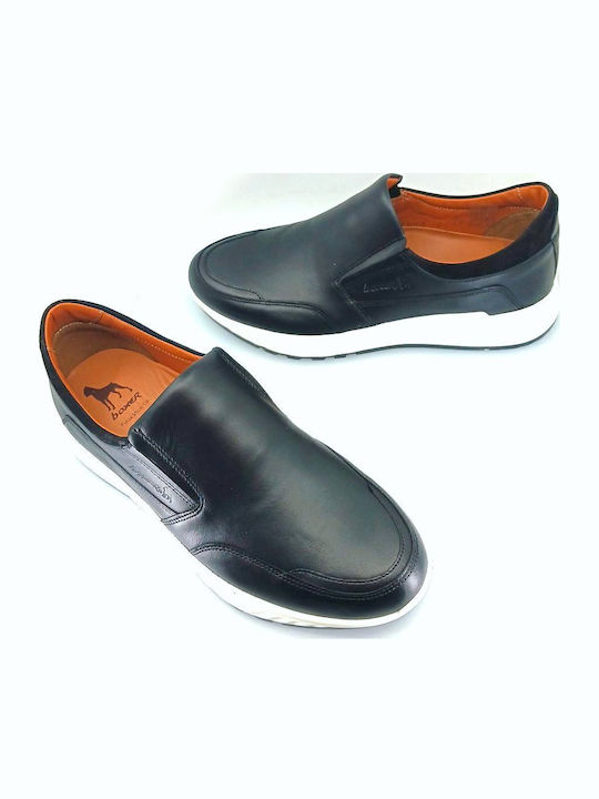 Leder Herren Slip-Ons Schwarz