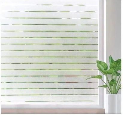 Decorative Window Film, Sun Protection Sticker, 60 X 200 Cm, 2 X 4 Cm Stripes, Original Deals